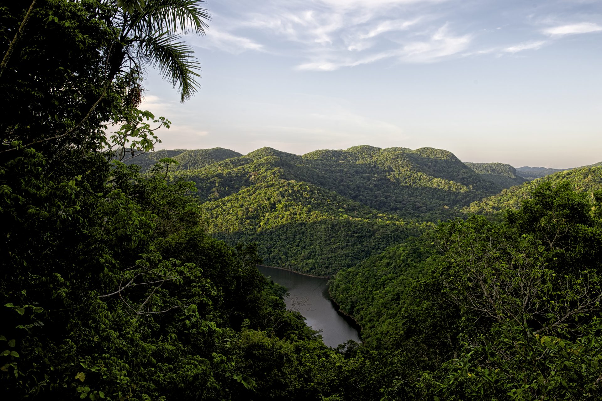 Rainforest valley and Macal River landscape at Better in Belize